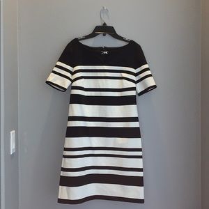 black and white striped dress